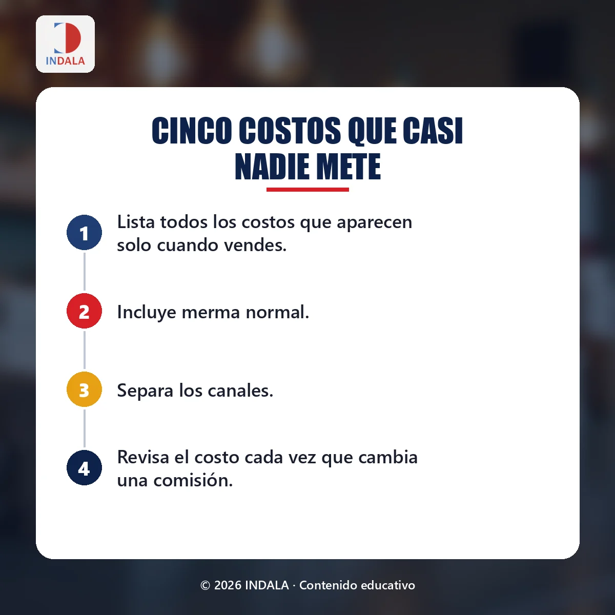 Resumen visual sobre «Cinco costos que casi nadie mete»