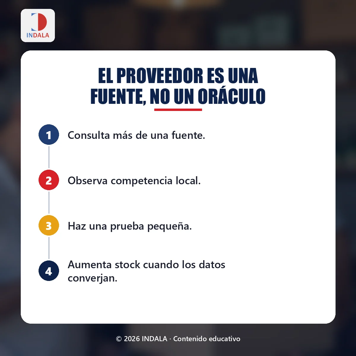 Resumen visual sobre el proveedor es una fuente, no un oráculo