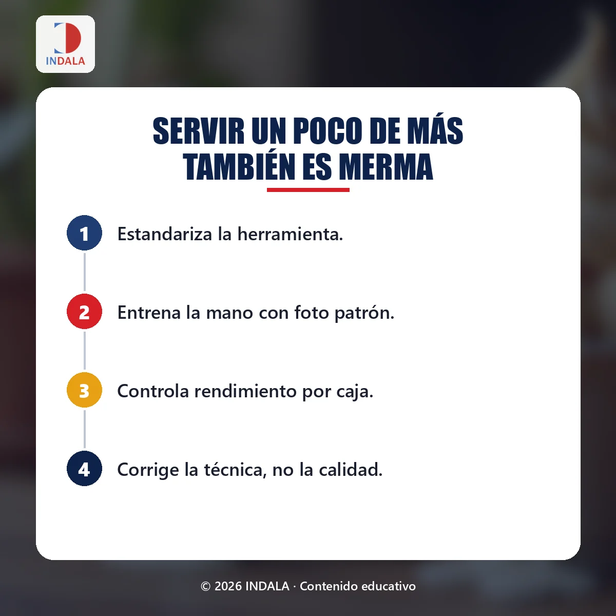 Resumen visual sobre servir un poco de más también es merma